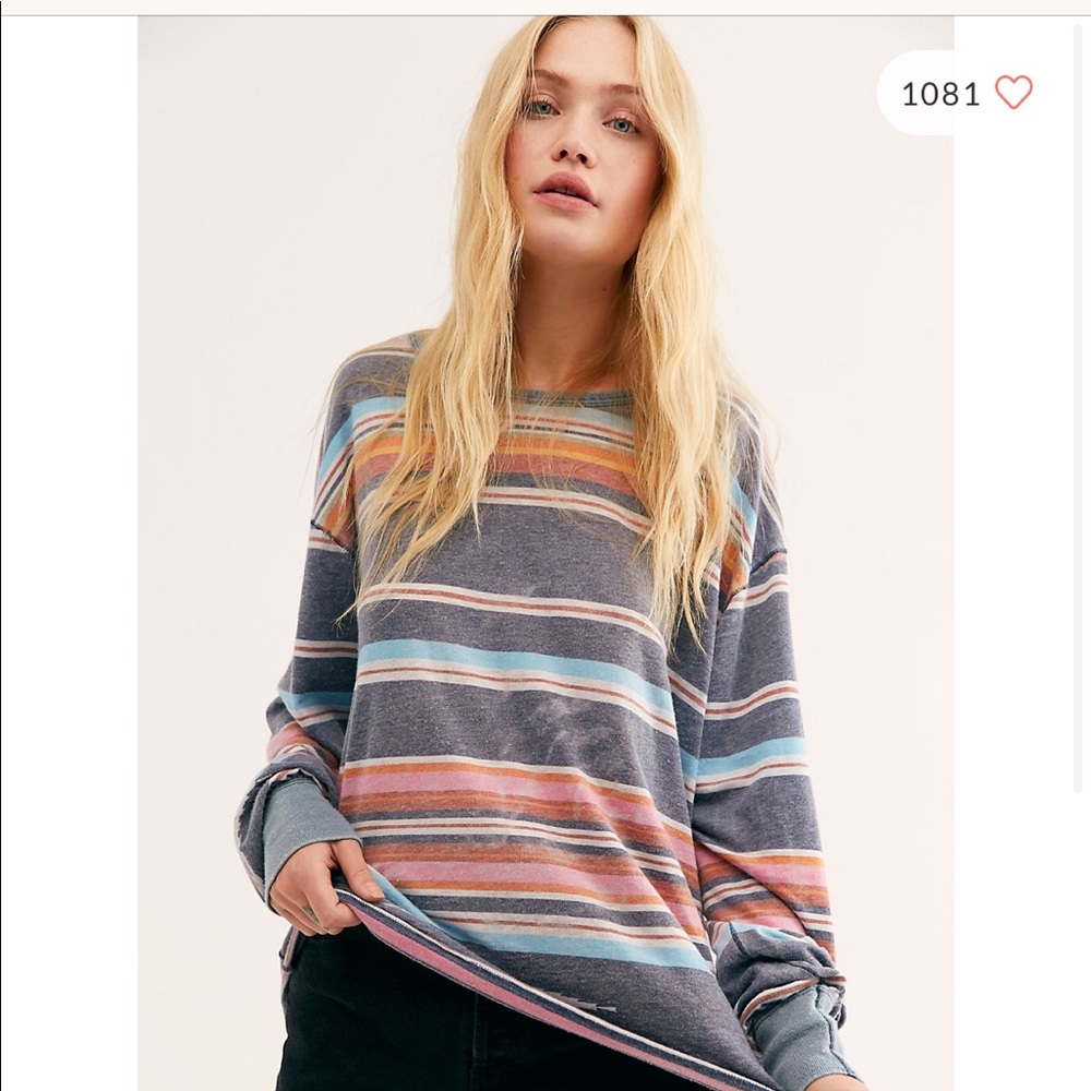 Free People Arielle printed long sleeve. XS. EUC